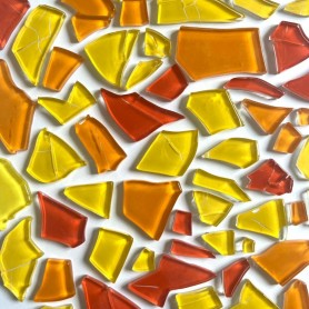 Pâtes de verre translucides givrées de forme aléatoire Camaïeu Rouge Orangé