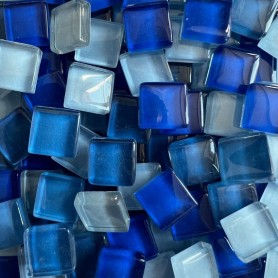Pâtes de verre translucides Cocktail Lavande 1 × 1 cm mélange bleu