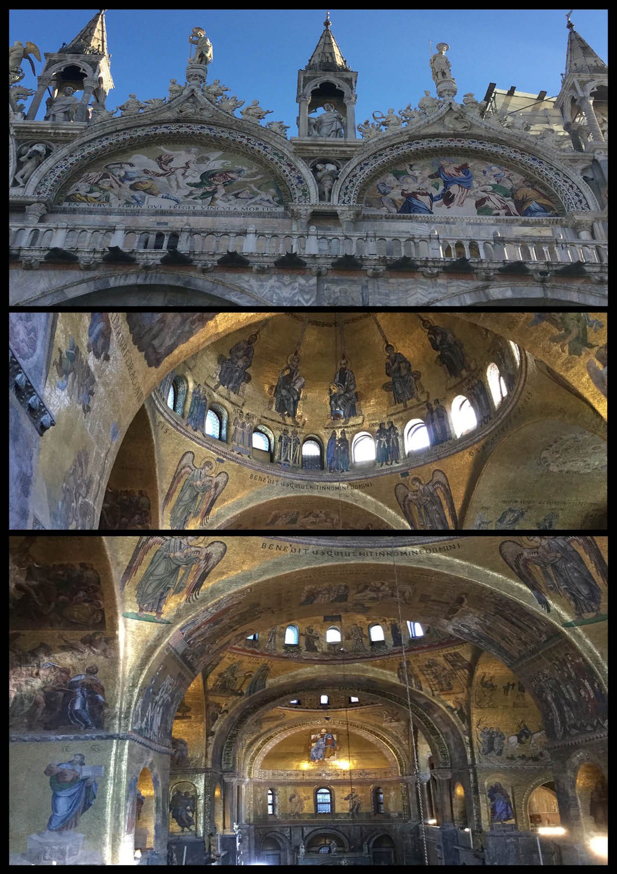 Mosaïque intérieure et extérieure de la basilque San Marco à Venise