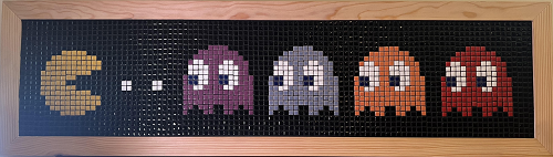 Exemple de Tableau en Mosaïque Pac-Man Pixel art en Mini-mosaïque